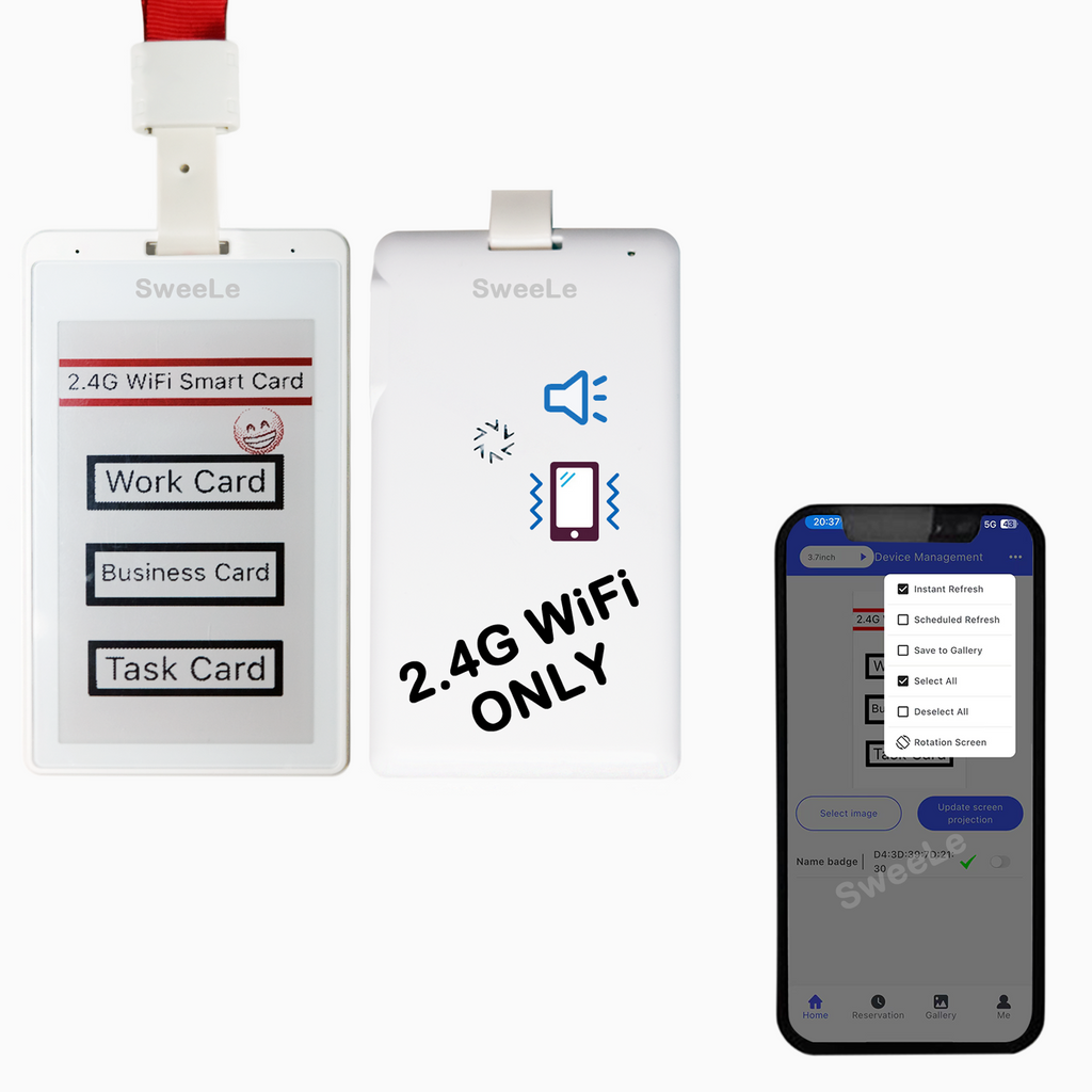 2.4G WiFi Name Badge- Black White Red 3-color e-paper screen