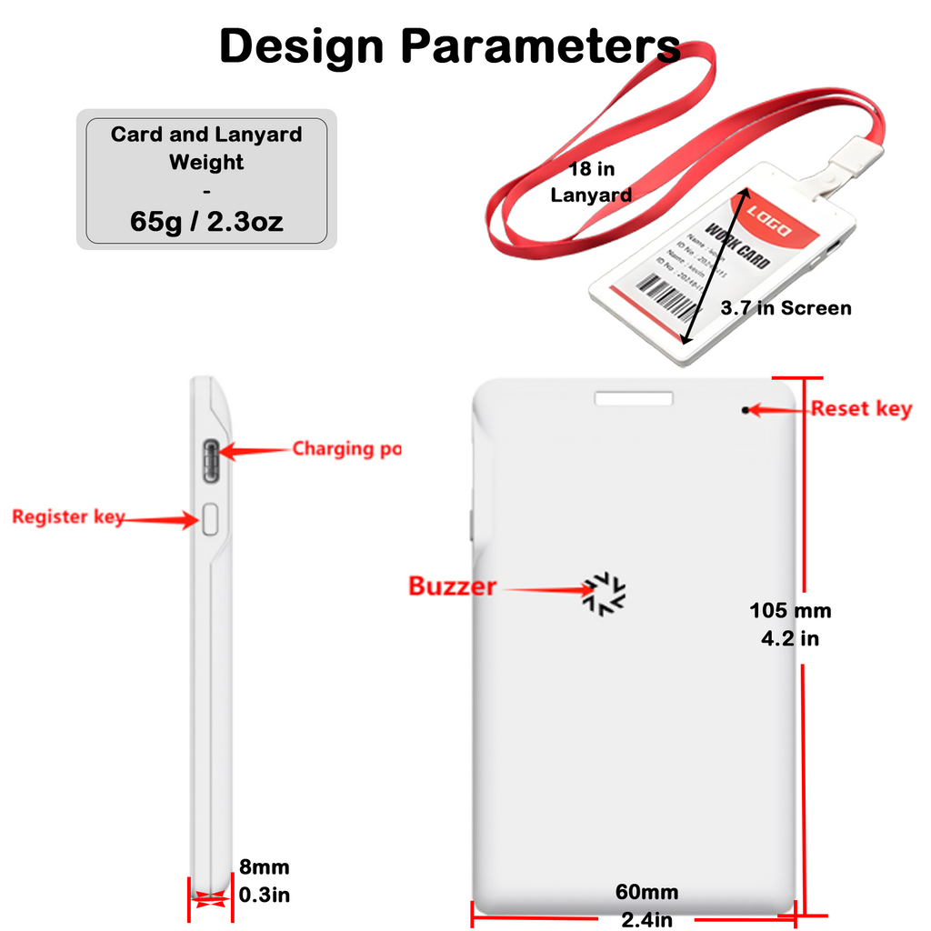 2.4G WiFi Name Badge- Black White Red 3-color e-paper screen