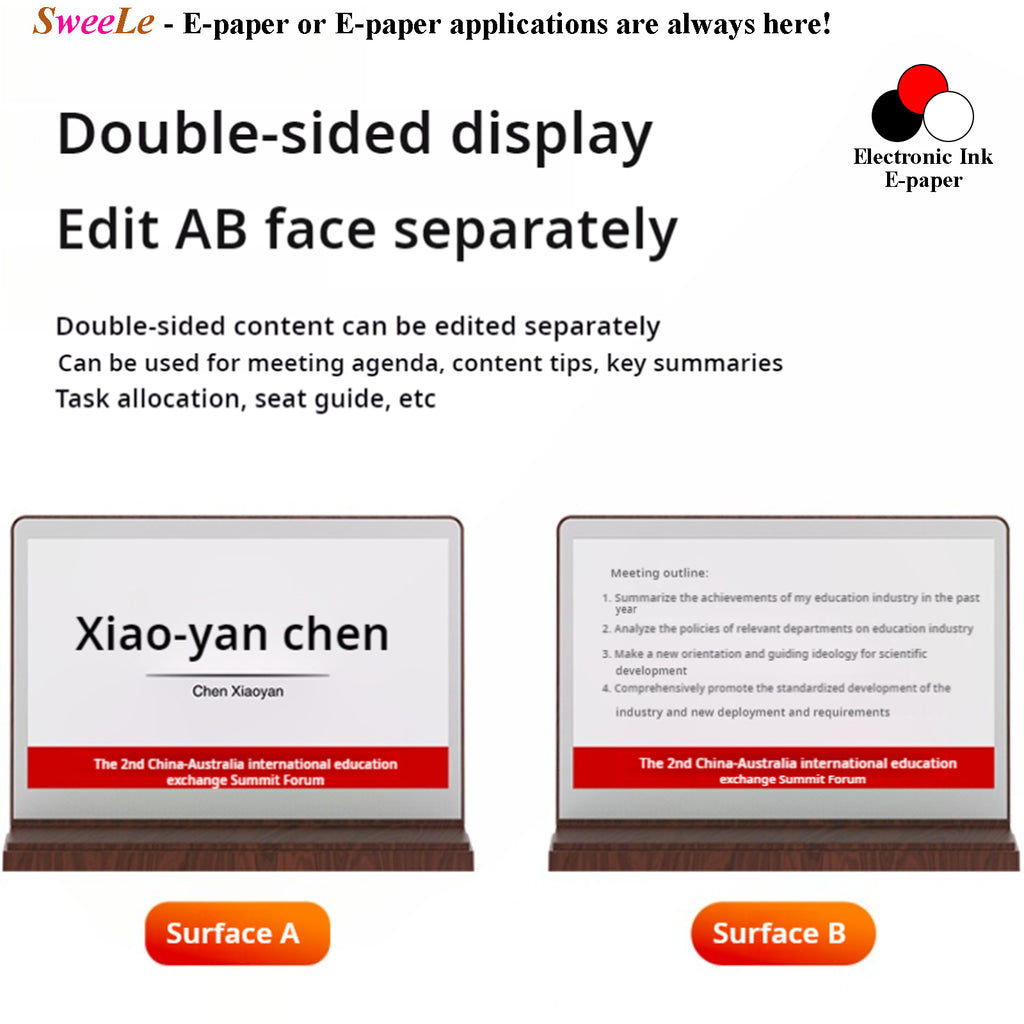 Place Card - Bluetooth - 3 colors e-paper screen