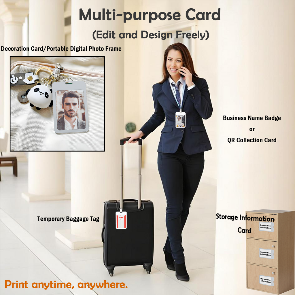 Electronic Name Badge, Business Card, Infor Card, Decoration Card with 4” 4 Colors of Epaper Screen (Lanyard Included)