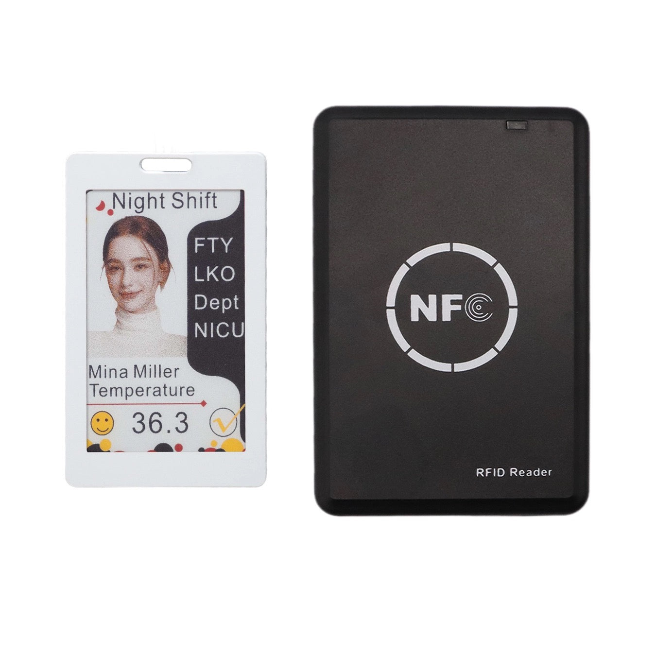 3.7 in NFC Electronic Name Badge Holder with ID Recognition Function